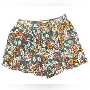 Aeropostale Floral Print Linen Blend Shorts Size S